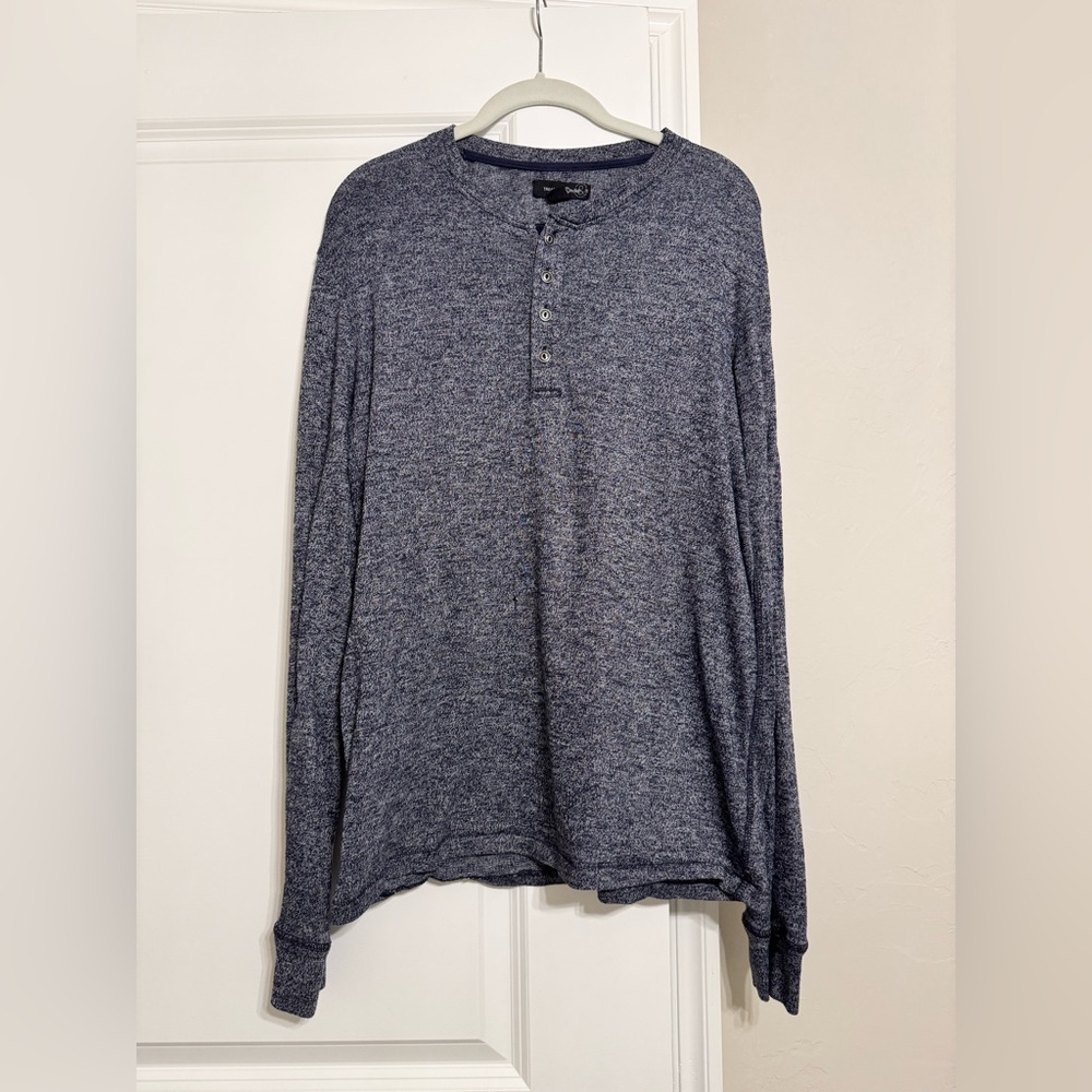 Treasure & Bond Heathered Navy Long Sleeve Henley